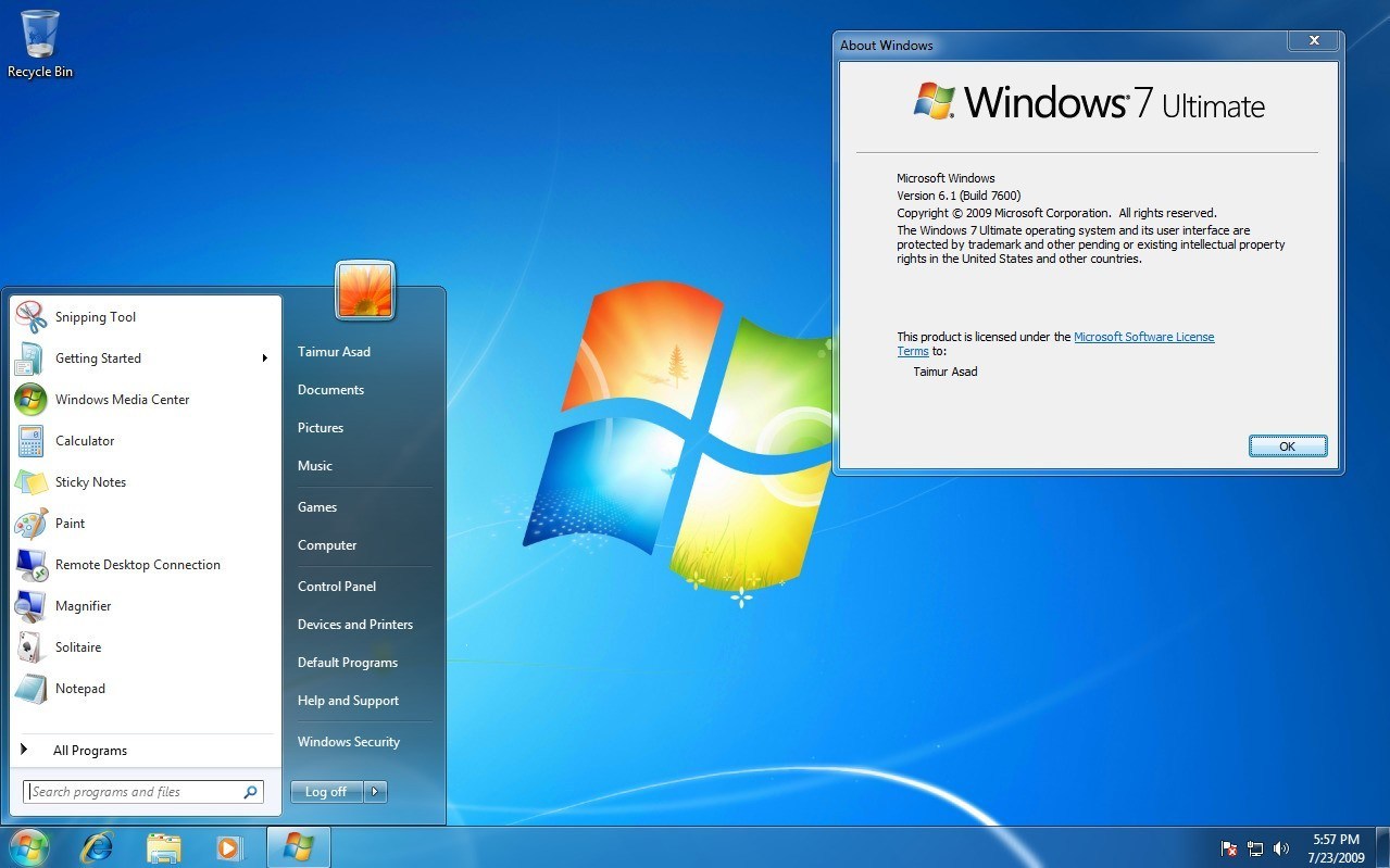 Windows 7 System Properties Logo Changer software, free download
